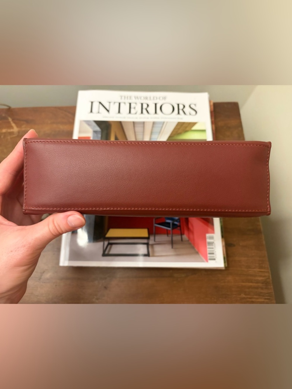 Unbranded H Kelly Pochette Style Bag Burgundy Silver Hardware Clutch - Picture 9 of 12